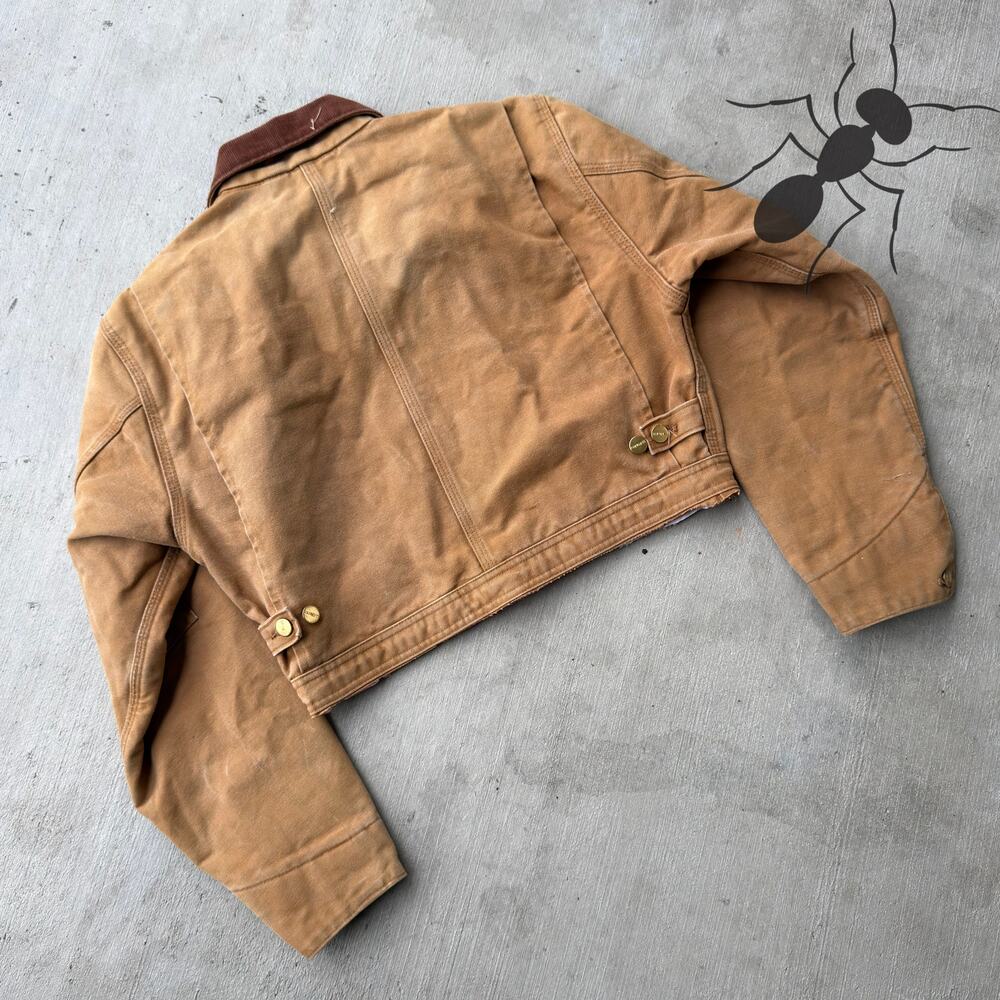Carhartt brown cropped Detroit style work wear jacket - Picture 6 of 8